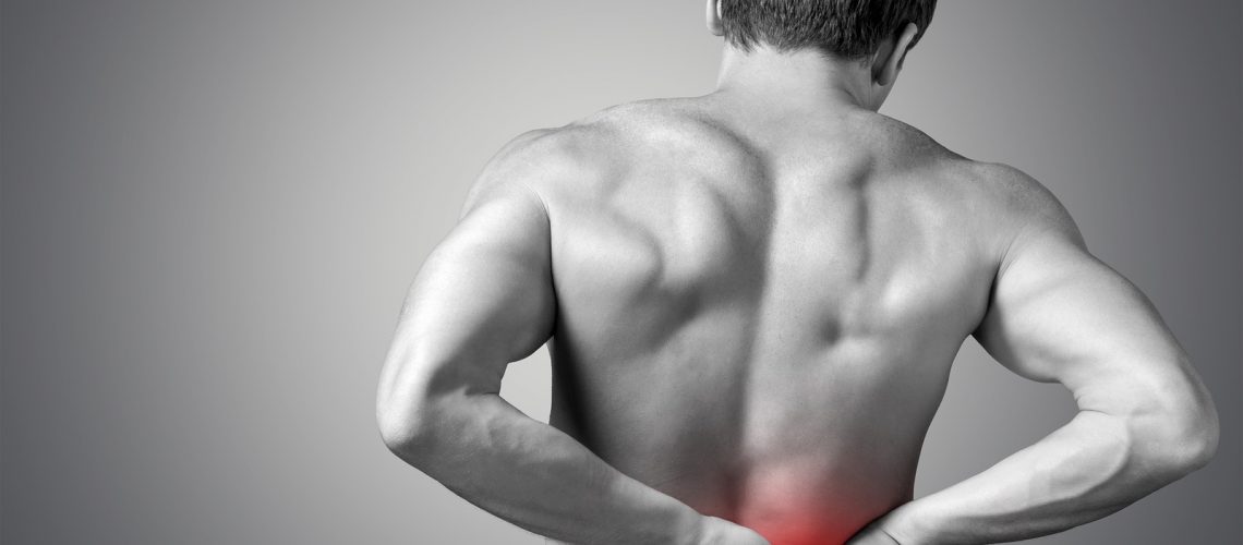 Pain back massage chiropractor spine man background